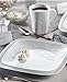Corelle Boutique Cherish Embossed Square 16-Piece Set White Dinnerware Square Dishes Stackable And Lightweight Dishwasher Freezer Oven And Microwave Safe Made Of Glass And Porcelain Chip Resistant