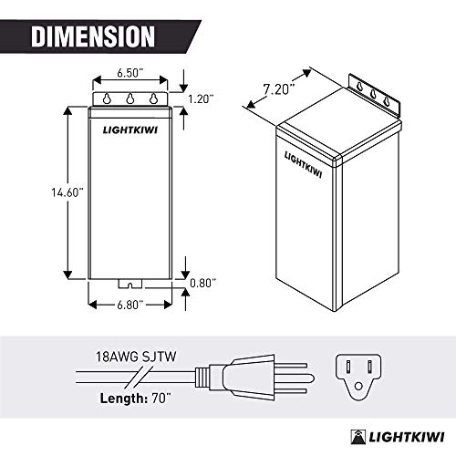 Lightkiwi U8810 600 Watt (12V13V14V15V AC) MultiTap Low Voltage