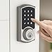 Kwikset 99160-008 SmartCode ZigBee Touchscreen Smart Lock works with Echo Plus & Alexa, featuring SmartKey, Satin Nickel