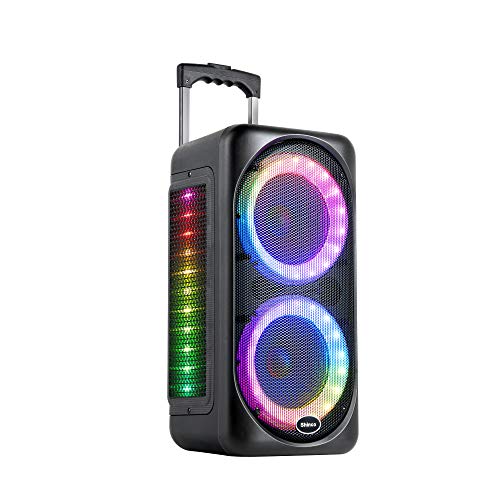 Shinco Karaoke Speaker with Party Lights - Dual 8 Inch Subwoofer Portable Karaoke Machine