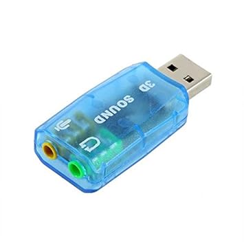 Ociodual Adaptador Tarjeta de Sonido USB 2.0 Audio Sound Card 5.1 Mini Jack 3,5mm Negro