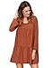 ROMWE Women's Bohemian Long Sleeve Loose Casual Dress Tunic Top