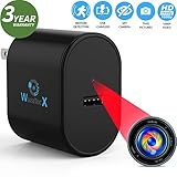 Spy Camera USB Charger, WazaTec X - Hidden Camera with Motion Detection/Loop Recording - Mini Spy Camera 1080p HD - Cop Cam - Surveillance Spy Camera - Hidden Nanny Spy Cam - No Wi-Fi Needed