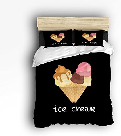Ultra Soft Wrinkle Resistant Durable and Lightweight Bedding Sets Sweet Ice Cream Duvet Cover Set for Kids By KAROLA