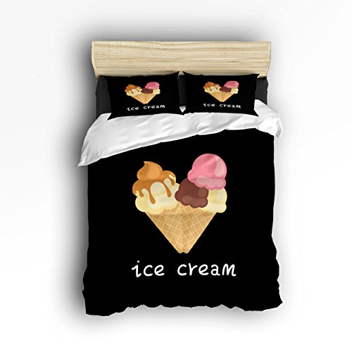 Ultra Soft Wrinkle Resistant Durable and Lightweight Bedding Sets Sweet Ice Cream Duvet Cover Set for Kids By KAROLA