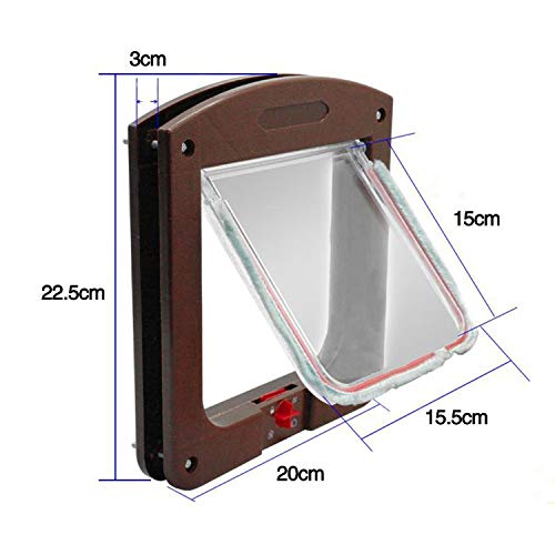 PETCUTE Gateras Puertas para Gatos Gateras para Mascotas con 4 cerraduras Puerta para Cachorros y Perros pequeños - Imagen 7