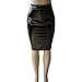 SJWIN Women's Sexy Shiny Wet Look Faux Leather Bodycon Knee-Length Metallic Pencil Skirts