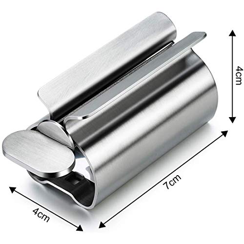 Toothpaste Squeezer Rolling Toothpaste Tube Squeezers Toothpaste Tube Seat Holder Multifunction Manual Rotate Toothpaste Dispenser Metal Tube Squeezer Tool Stand for Bathroom,Salon Pack of 2