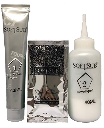 SoftSub Smokey Pink 80 ml, Revolutionary Hair color cream,Permanent Pink hair color, Fuchsia Hair dye, Highlights