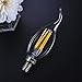 Dimmable LED Candelabra Bulb 6W 600LM 2700K Warm White 60W Equivalent Vintage LED Filament Candle Bulbs C35 Flame Tip E12 Base Decorative LED Chandelier Light Bulbs Pack of 6