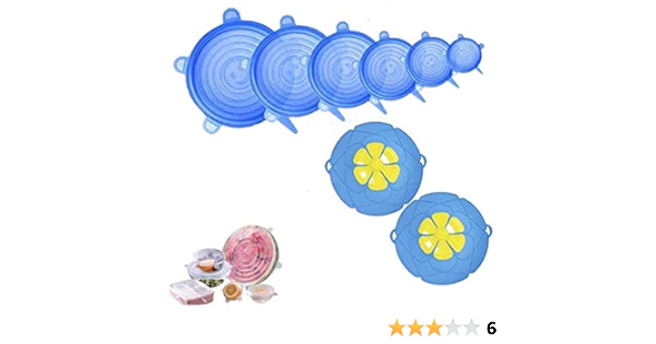 Tapas de silicona elásticas sin BPA - Paquete de 8 tapas para ...