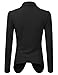 DOUBLJU Classic Draped Open Front Long Sleeve Business Casual Work Deconstructed Blazer Jackets for Womens with Plus Size
