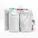 ToteSavvy – Mini Tote Organizer (9.5x9x4”) – 6 Pockets for Changing Bag, Handbag, Backpack (Mini Soft Grey)