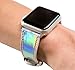 YOSWAN Shiny Band Compatible for Apple Watch 42mm 38mm, Women Hologram Holographic PU Leather Strap for iWatch Series 5 4 3, Series 2, Series 1 (Bling Glitter White, 38mm)