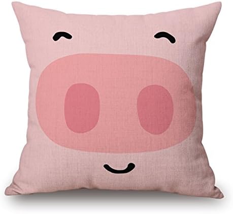 Sofa Bed Decor Pillow Case,Arroker Luxury Cute Cartoon Pattern Home Indoor Chair Car Decorative Square Throw Pillow Cushion Linen Covers,17.7''X17.7''(Without Pillow Inner) (Pig Head)