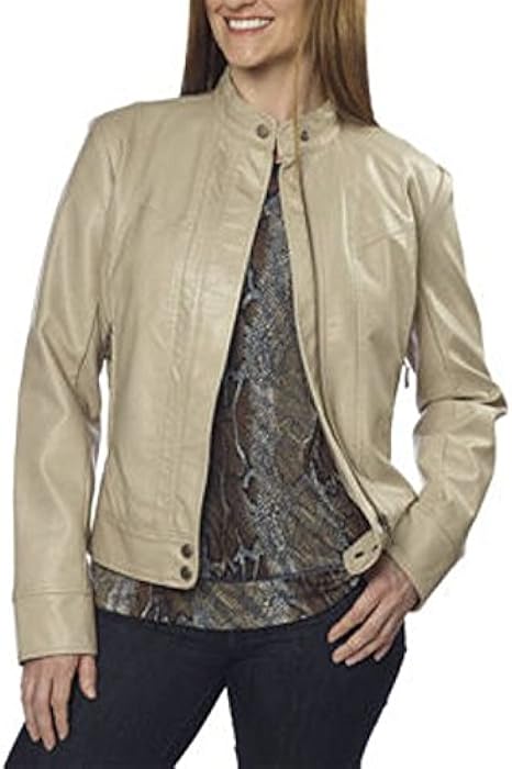 tan faux leather jacket