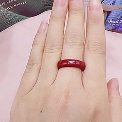 CJIAYUJEW FengShui Cinnabar Ring, Red Cinnabar Feng