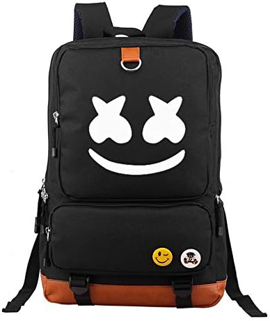Marshmallow Backpacks Student School Bags Bookbags Travel Bag Bookbag Laptop Backpack for Youth Girls Boys (Black)