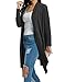 Zeagoo Women Long Sleeve Draped Open Front Fall Cardigan Sweater,Black,Large