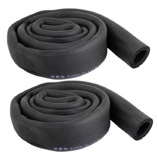 uxcell 2 Pcs 32mm x 9mm Foam Insulated Pipe Cover Black for Air Conditioner