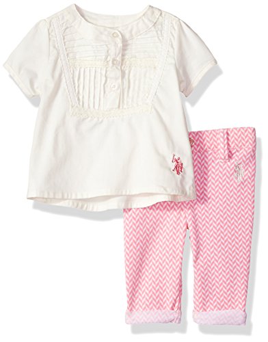 U.S. Polo Assn. Baby Girls' Fashion Top and Pant Set, Vanilla, 6/9 Months U.S. Polo Assn. Baby Girls' Fashion Top and Pant Set, Vanilla, 6/9 Months