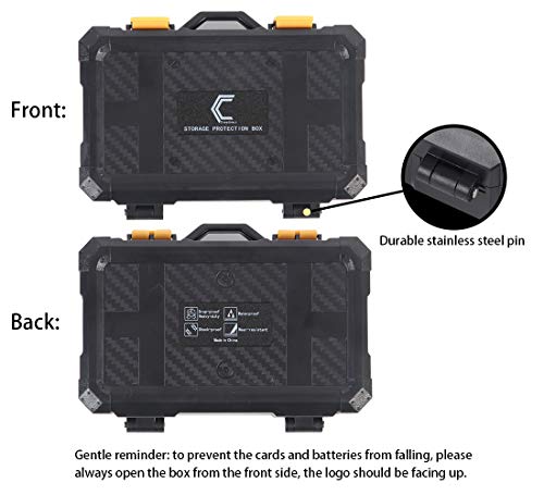 16 slots SD TF CF XQD Memory Card protection box, Nikon Canon GoPro Camera Battery Storage Case with Carabiner, TF card Reader, SD Adapter, Media management, Waterproof & Shockproof, photos & video - Thumbnail 2