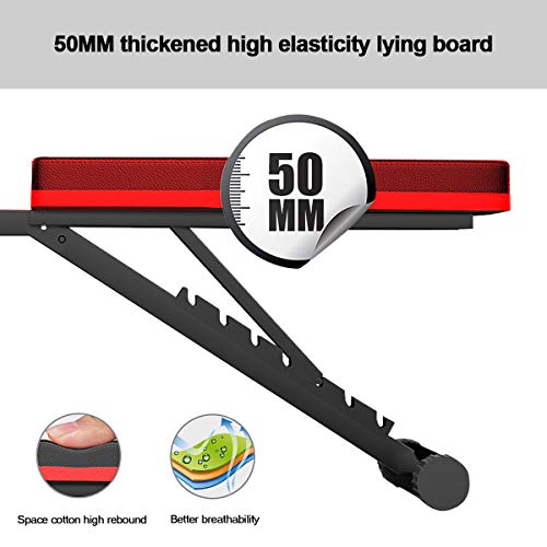 CANMALCHI-Verstellbare-Trainingsbank-Sitzbank-geneigte-Gewichtsbank-fuer-Heimgymnastikuebungen-Ganzkoerpertraining-4in1-Multifunktionale-Fitnessbank