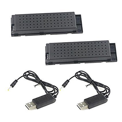 2pcs 3.7V 500mAh LiPo Battery and 2pcs Charger Cable for JJRC JJR/C H47 Elfie Quadcopter
