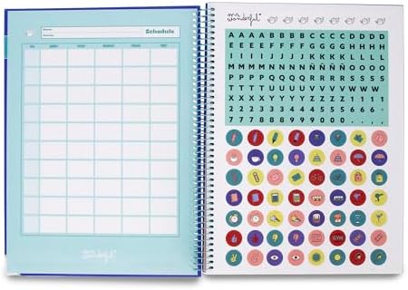 - Libreta A4 Azul - 240 páginas cuadriculadas Microperforadas - Tapa Extradura - Encuadrenación en Espiral- Incluye pegatinas