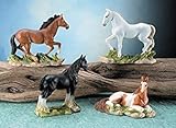 Small Collection of Mixed Horses Statue Figurines, Set of Four