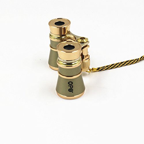 Opera Glasses Compact Binoculars for Theater Horse Racing Classical Lady Gift 3X25 with Gold Chain