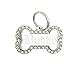 Yippo Accessories Custom Engraved Personalized Stainless Steel Bone Shape w/Clear Rhinestones Dog Pet ID Jewelry Bling Tag