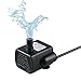 ECEEN USB Pump Mini Submersible Water Pumping for Aquarium Fish Fountain Garden House Water Hydroponic Powered Via USB DC 3.5-9V 1-3W (Black)