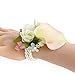 Febou Wrist Corsage Pack of 2 Wedding Bridal Wrist Flower Calla Lily Wristband Hand Flower for Bride Bridesmaid Perfect for Wedding, Prom, Party (B-Pink)