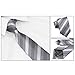 Newland Mens Handmade Polyester Silk Regular Width Necktie with Cufflinks Pocket Square and Tie Clip 3'' (8cm) (Gray)