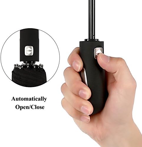 Punming Umbrella Windproof Compact Travel Umbrella 60MPH/300T Auto Open Close Folding Umbrella