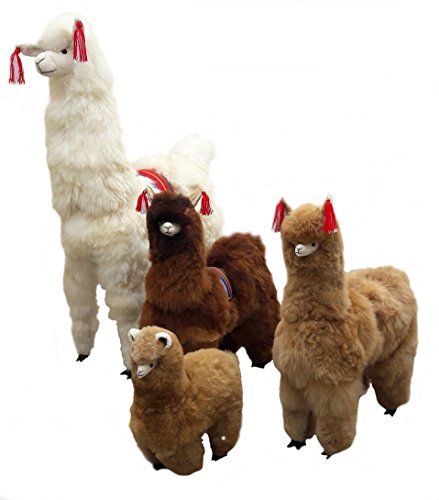 Alpacaandmore Kuscheltier Plüschtier Felltier Alpaka Gruppe peruanisches Alpakafell