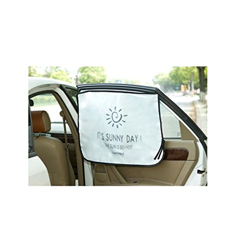 Mocase Car Magnetic Window Shade 3 Layers Sun Block, White/Black