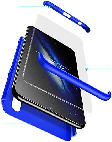 PAIPAIGUAN VIVO V11/X21s Case VIVO V11/X21s Cover[Screen Protector Included] 3 in 1 Anti-Scratch Exact Slim Full Body Protection Thin Case for VIVO V11/X21s 360°complete package protection-Blau