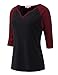 Regna X Womens 3 4 Sleeve Raglan Baseball Casual T-Shirts (S-3X, Plus Sizes)