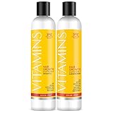 VITAMINS Hair Loss Shampoo and Conditioner w/ Natural Growth Factors, Argan Oil & Biotin - Clinically Tested Treatment for Men and Women, Guaranteed Results