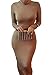 Pink Queen Long Sleeve Holiday Warm Dress for Women Fall High Neck Knee Length Bodycon Midi Dresses M Coffee