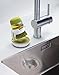 Joseph Joseph Palm Scrub Refillable Soap Dispensing Cleaning Washing Up Kitchen Brush with Storage Stand Holder, Grey