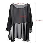 2 Pieces Chiffon Shawls Wraps Sheer Wedding Capelet Chiffon Wedding Capes, Black and White 2 Pieces Chiffon Shawls Wraps Sheer Wedding Capelet Chiffon Wedding Capes, Black and White