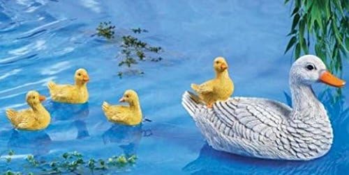 Pool Party Decorations Floating Mama Duck and Baby Ducklings Figurine