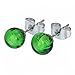 Glass Of Venice Murano Glass Tiny Stud Earrings - Green Ball Shaped Studs for Women, Diameter under 1/4 Inch, Handmade in Venice, Italy