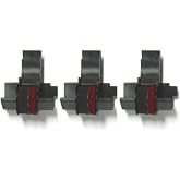 Compumatic Calculator Ink Roller Replaces IR40T CP13 EA772R Black/Red, 3-pk | Fits Sharp EL-1750V/EL-1801V, Casio HR-170RC/HR-200RC/HR-300RC, Canon P23-DH-V/P23-DHV-3/P27-DH, Catiga CP30A/CP90A, &amp; more