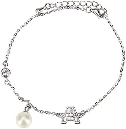 LGSY 1PCS Abjustable 925 Sterling Silver A Bracelet With Round Akoya Pearl Of 7-8mm