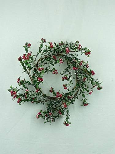 JMB Christmas Red Berry & Holly Leaves Wreath/Candle Ring or Garland (12" Wreath or Candle Ring)
