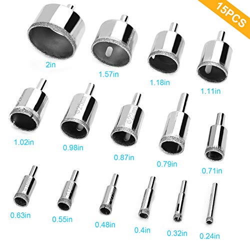 15 Pcs Diamond Drill Bits for Ceramic, Diamond Hole Saw Drill Bit photo 8